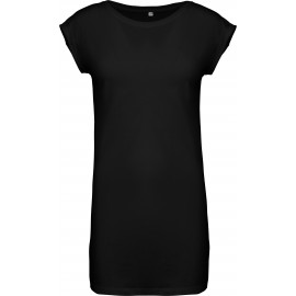 K388 - Lang dames-t-shirt zwart