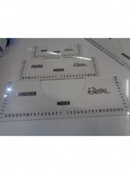 T-shirt ruler set 4 maten witte of zwarte tekst