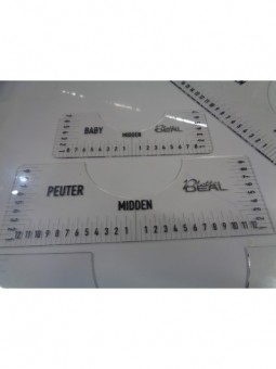 T-shirt ruler set 4 maten witte of zwarte tekst