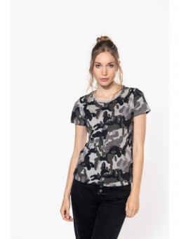 K3031 - Dames-t-shirt camo...