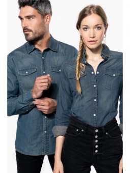 K519 - Heren denim overhemd...