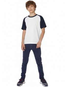 CGTK350 - Kids' Base-ball T-shirt wit navy, tot 11 dec -56%